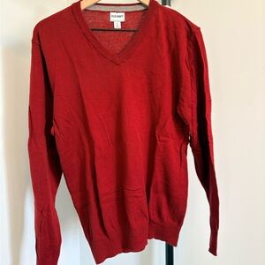 Old Navy Men's Bold Red V-Neck Sweater